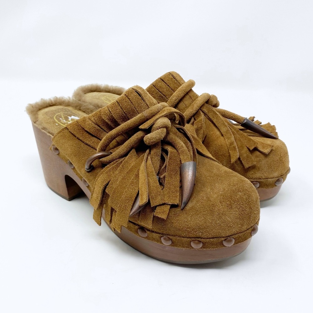 Ash Jig Suede Platform Shearling Lined Clogs - Picture 1 of 8